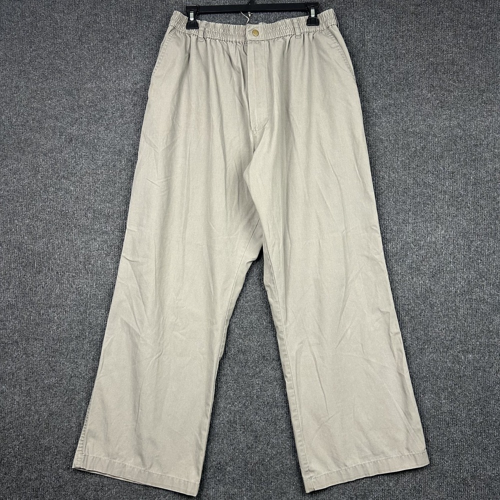 Casual Joe Men's Pants 40M Olive Green Gray Relaxed Casual Beach Lounge Cabana